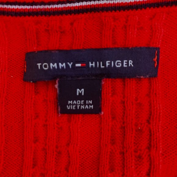 TOMMY HIFGER Baby Cable Long Sleeve U Neck Woman Sweater M - Picture 3 of 12